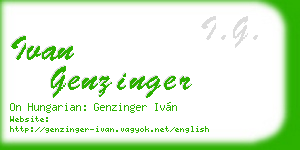 ivan genzinger business card